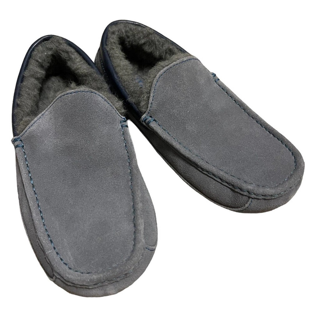 UGG‎ Ascot Indoor Outdoor Moccasin Slippers Blue Gray Suede Men’s Size 9